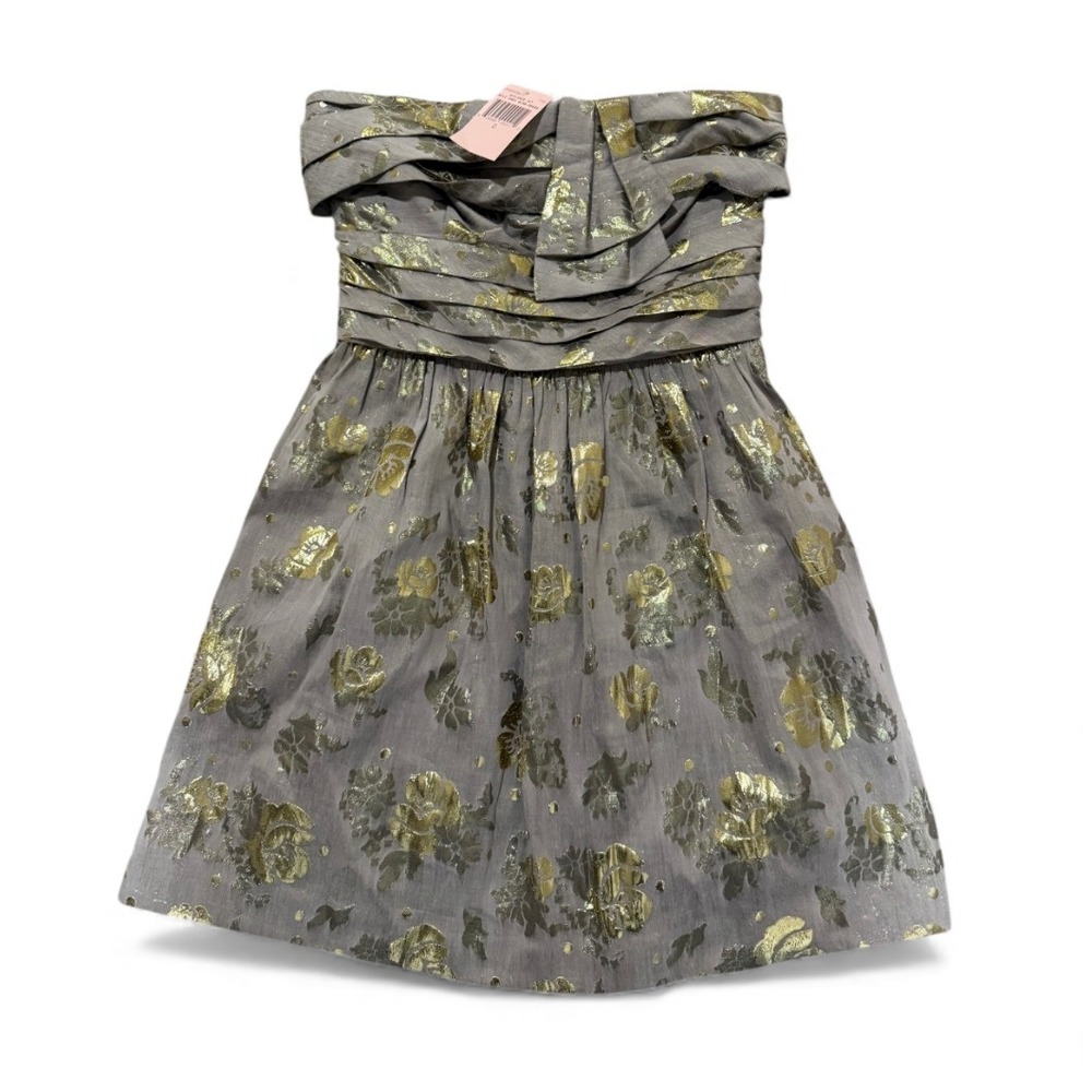 Juicy Couture Gilded Gold Cherry Blossom strapless dress NWT Size 0 Homecoming